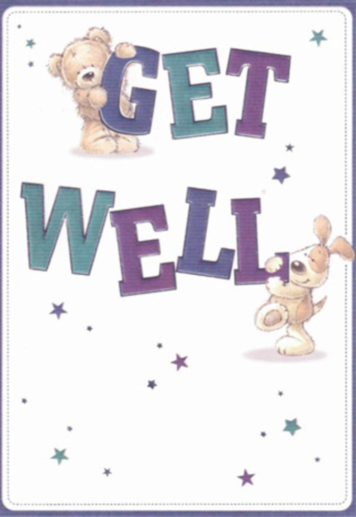 A joyful embrace of encouragement, this illustrated get well card lifts the spirits with its charming portrayal of friendship and care, echoing the welcoming tone of East Ham's vibrant community. A friendly bear and happy puppy stand at the heart of the design, surrounded by a constellation of playful stars that seem to sprinkle soothing wishes over the entire scene. Oversized lettering, painted in comforting purples and blue-greens, anchors the illustration with a sense of steady reassurance, reminiscent of support in challenging times from neighbours along High Street North. The tactile appeal is undeniable: you can almost sense the bear's plush fur and the puppy's velvety ears, an artistry that mirrors the hands-on attention given to each bouquet at Flowers East Ham. The white background lends an airy, optimistic quality, reminiscent of the light filtering into shops after a summer shower. Pairing this card with a floral arrangement sends a doubly powerful message-a union of visual care and heartfelt intent, perfect for someone recovering at home or receiving care at Newham Hospital. The design's blend of innocence, gentleness, and hope ensures it brings joy and reassurance to anyone in East Ham facing a difficult moment.